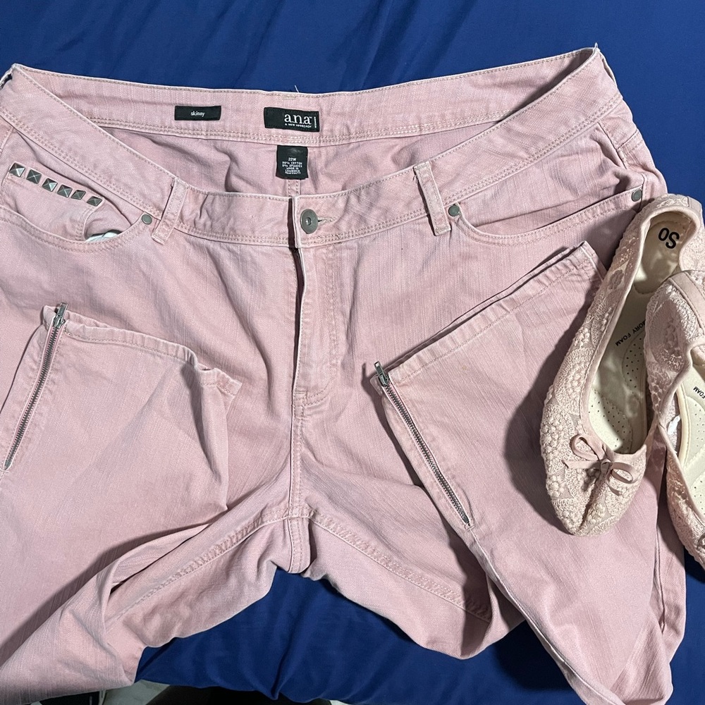 Ana a new approach 22w skinny denim pink